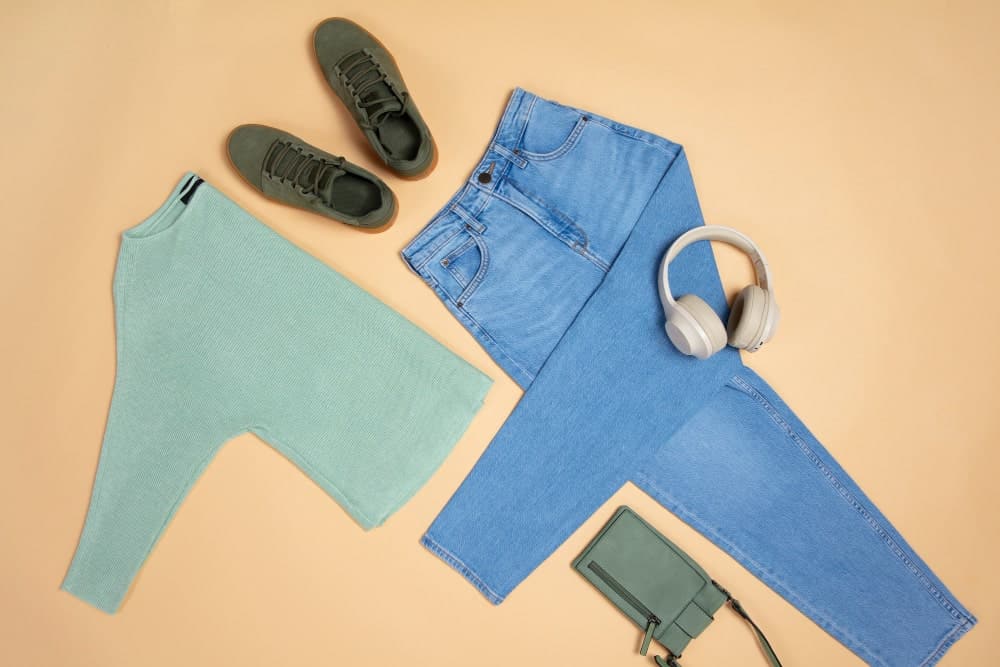 Outfits con pantalones azules